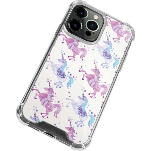 Cat Coq Purple Unicorns iPhone 14 Pro Clear Case